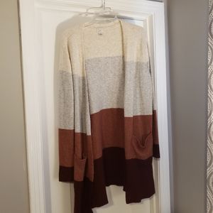 Colorblock striped cardigan